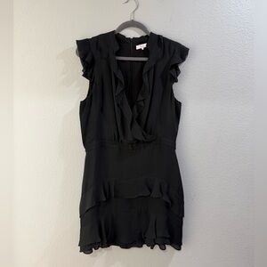 Parker Black Ruffled Mini Dress
